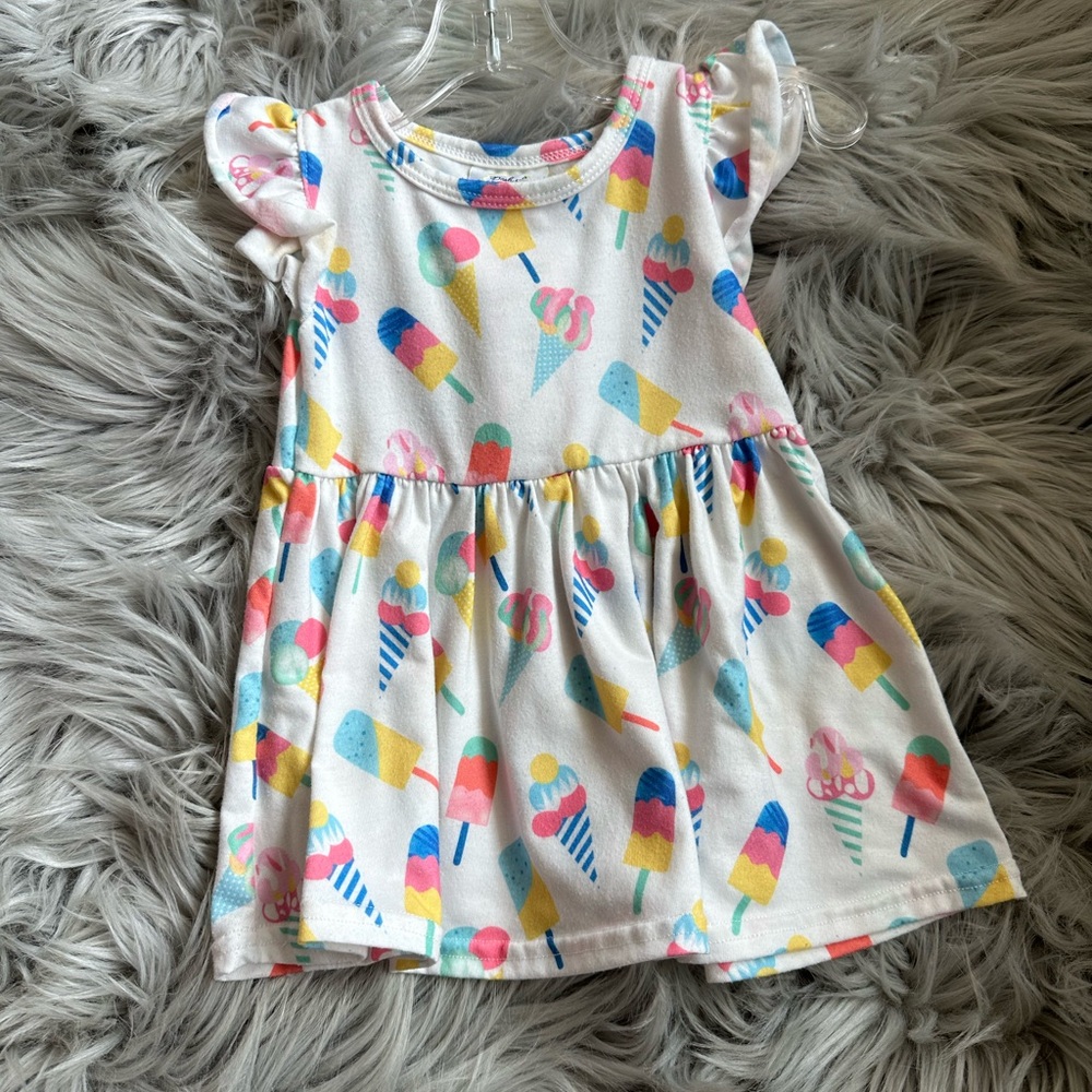 Colorful Ice Cream Print Kids Casual Dress